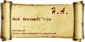 Hok Annamária névjegykártya